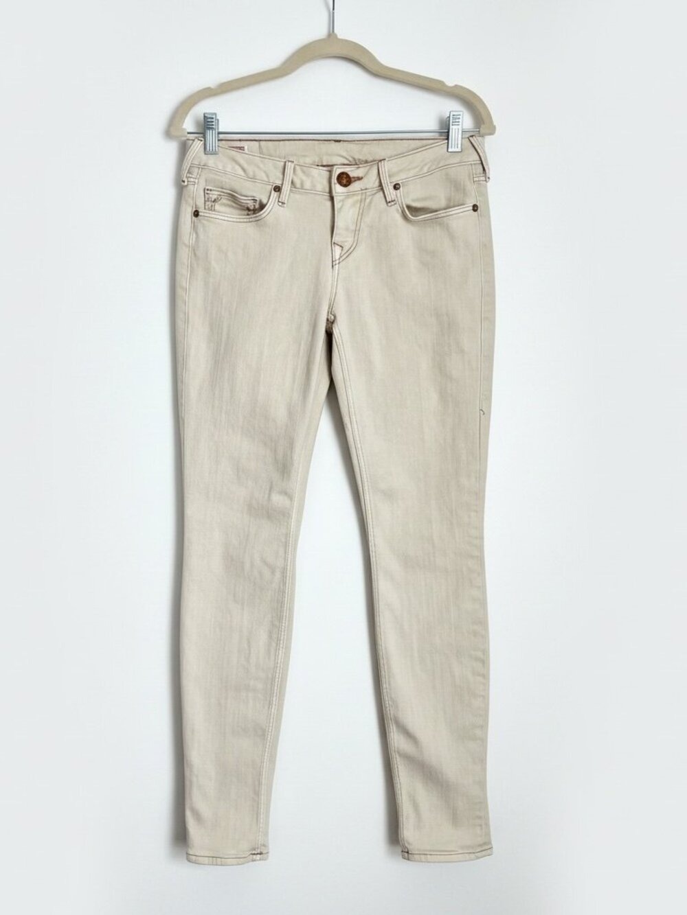 True Religion Skinny Jeans Cream Beige - Size 29